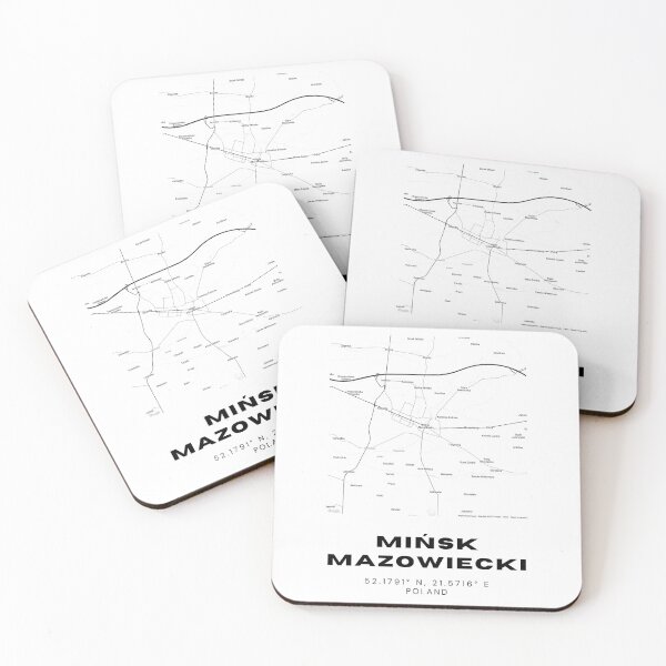 Item preview, Mińsk Mazowiecki Poland Map | Minimalist Black & White Poster designed and sold by RM-Journey.