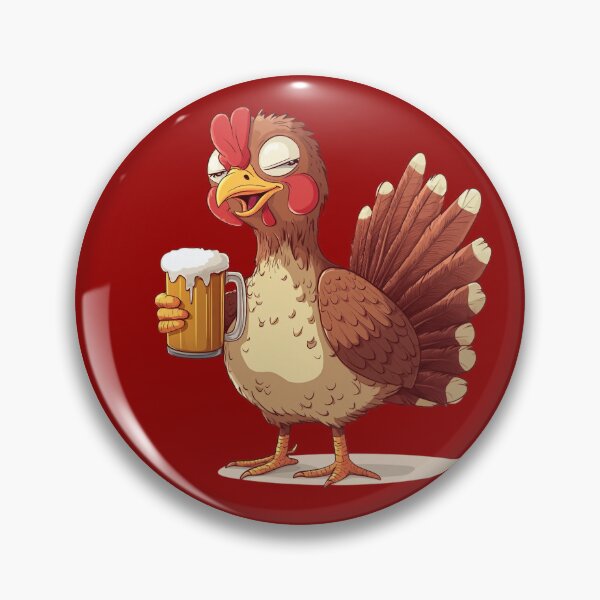 Artikelvorschau, Lustiger Truthahn mit Bier – Cartoon Thanksgiving Design entworfen und verkauft von Meiersbeste.