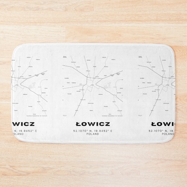 Item preview, Łowicz Poland Map | Minimalist Black & White City Poster designed and sold by RM-Journey.