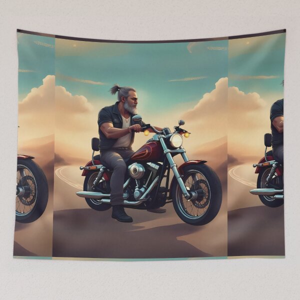 Item preview, Man on Motorcycle in Dessert designed and sold by Craftonmegan.