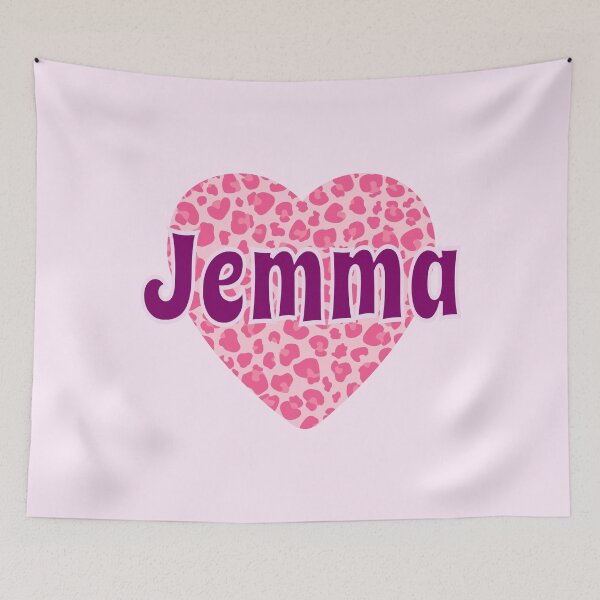 Item preview, Jemma Name Pink Leopard Heart  designed and sold by Jeallan Designs.