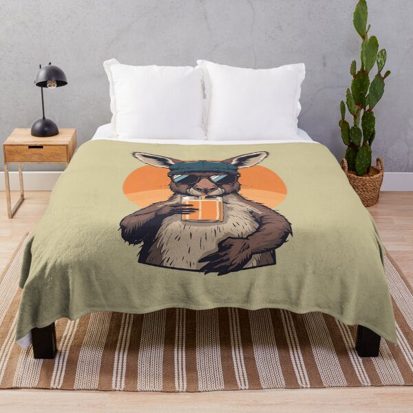 Item preview, Cool Kangaroo Drinking Juice – Fun Summer Cartoon Design designed and sold by Art-Design-EM.