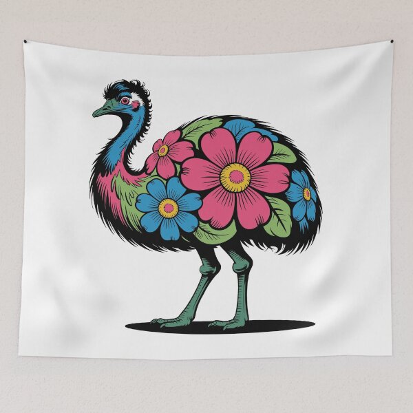 Item preview, Floral Emu designed and sold by JessArty ⭐⭐⭐⭐⭐.