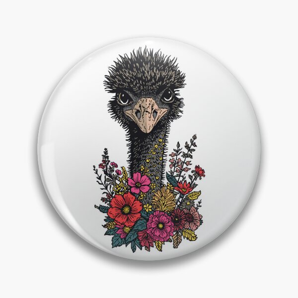Item preview, Floral Emu - Australian Emu With Flowers designed and sold by JessArty ⭐⭐⭐⭐⭐.