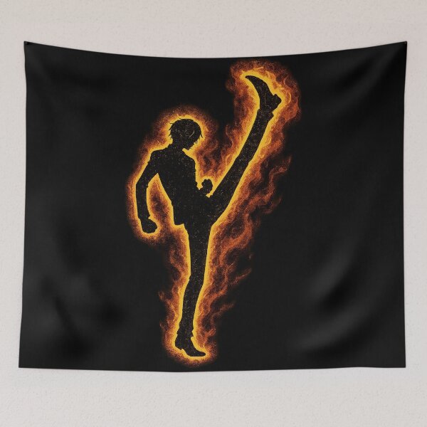 Item preview, Sanji Silhouette with Fire – One Piece designed and sold by FXFandomFactory.