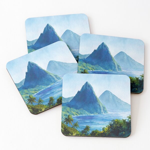 Item preview, Vista de los pitones de Santa Lucía - Petit Piton y Gros Piton designed and sold by scicilysimonee.