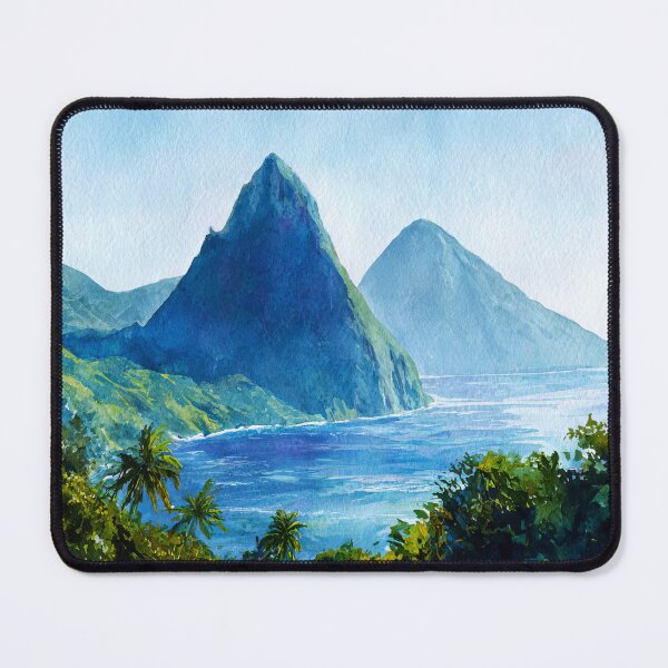 Item preview, Saint Lucia pitons view - Petit Piton and Gros Piton designed and sold by scicilysimonee.