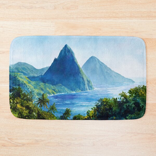 Item preview, Saint Lucia pitons view - Petit Piton and Gros Piton designed and sold by scicilysimonee.