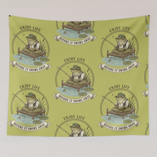 Item preview, Frog Fishing- Enjoy Life  designed and sold by Too Kool Designing .