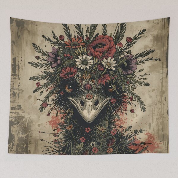 Item preview, Floral Emu Bird Art designed and sold by JessArty ⭐⭐⭐⭐⭐.