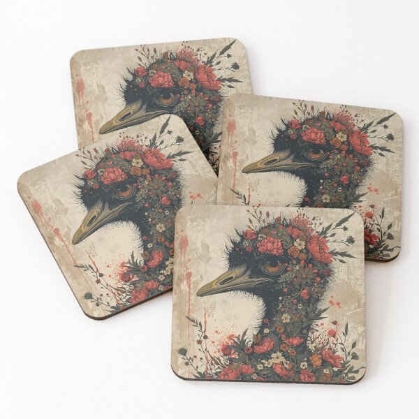 Item preview, Floral Emu Bird Art designed and sold by JessArty ⭐⭐⭐⭐⭐.