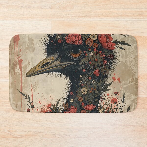 Item preview, Floral Emu Bird Art designed and sold by JessArty ⭐⭐⭐⭐⭐.