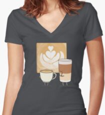 Latte art Women's Fitted V-Neck T-Shirt