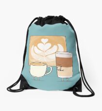 Latte art Drawstring Bag