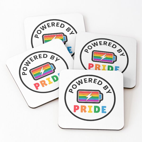 Item preview, Powered By Pride - LGBTQ+ Rainbow Battery designed and sold by LavenderLibraryPress.