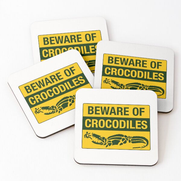 Item preview, Beware of Crocodiles; Warning Sign; designed and sold by StickerApe.