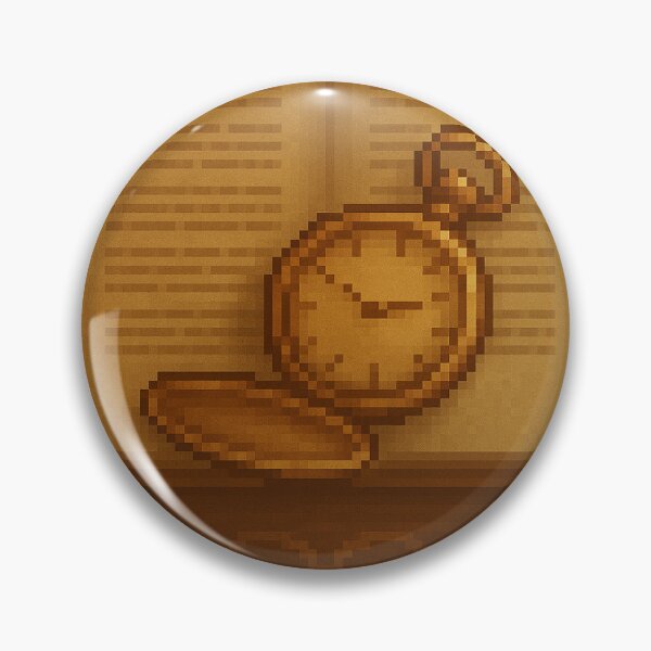 Item preview, Dark Academia Pixel Art – Antique Pocket Watch on Open Book, Cozy Wooden Desk designed and sold by Grinkly.