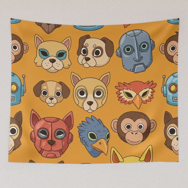 Item preview, Retro Robo-Pets Pattern designed and sold by MySignatureItems.