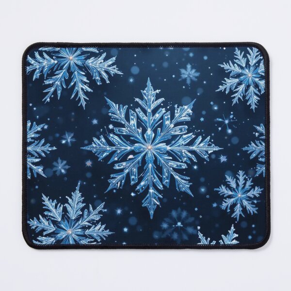 Item preview, Intricate Blue Snowflakes on Dark Background designed and sold by InezPhotography.