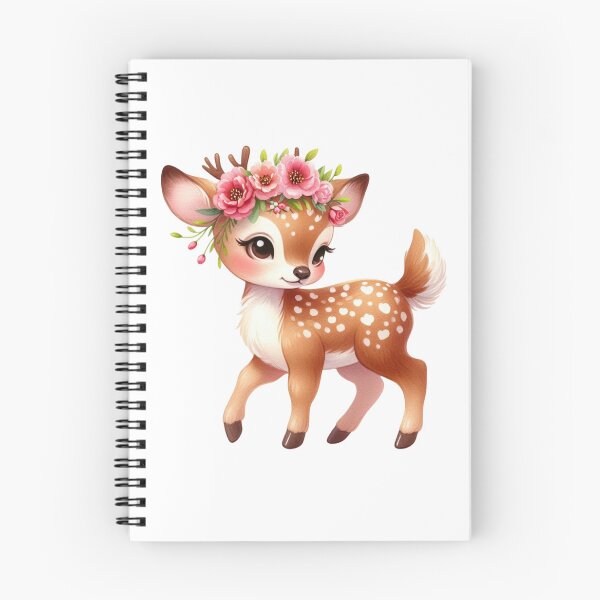 Item preview, Adorable deer with cute roses on its head designed and sold by JonysCreativeDesigns.