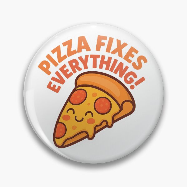 Item preview, Pizza Fixes Everything – Cute Cartoon Pizza Sticker designed and sold by GratefulPrints.