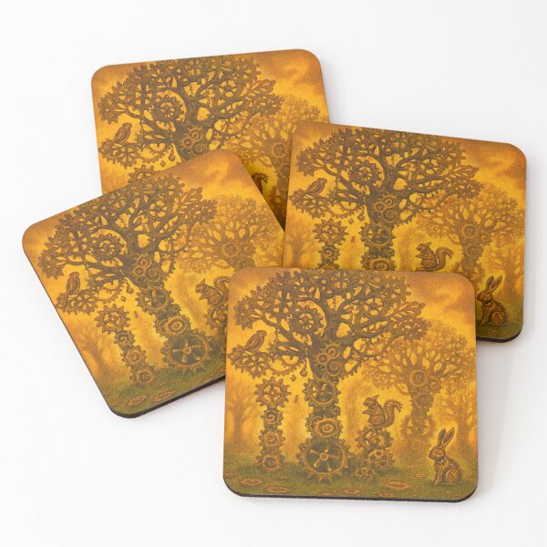 Item preview, Steampunk Gear Forest with Clockwork Animals designed and sold by StudioTZ.