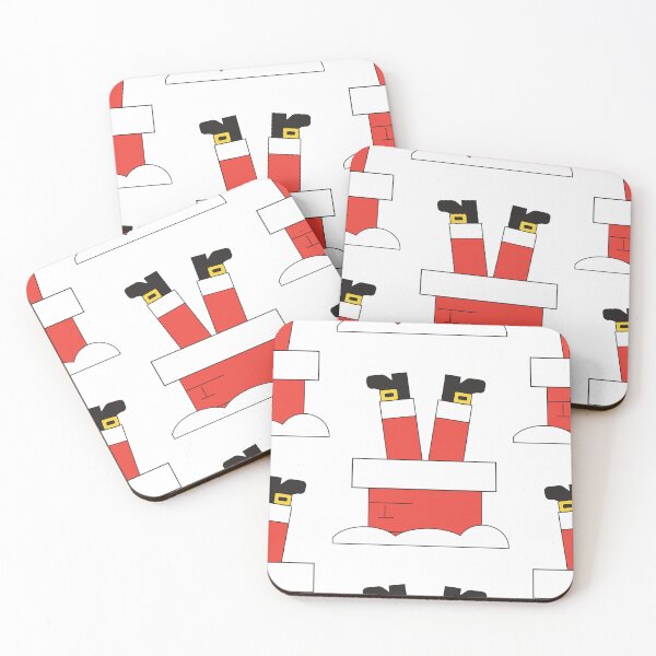 Item preview, Merry Christmas Y2K retro style design with colorful Santa Claus legs going down chimney designed and sold by Jdawnink.