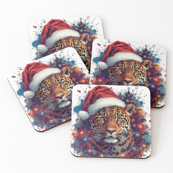 Item preview, Festive Leopard in Santa Hat designed and sold by WildInkFusion.