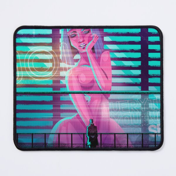 Item preview, Cyberpunk Joi – Neon Futuristic Cityscape Illustration designed and sold by Hezteiner.