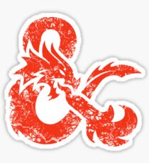 Pegatina Mazmorras y Dragones (Rojo)
