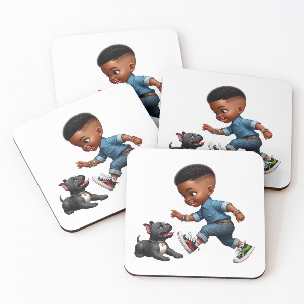 Item preview, Playful Kid Cartoon Art with Puppy | Denim Outfit Style designed and sold by Lulunza.