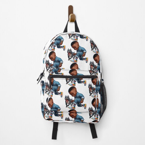 Item preview, Adorable Black Kid with Dog | Fun Cartoon Artwork designed and sold by Lulunza.