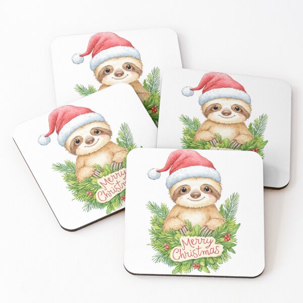 Item preview, Merry Christmas Sloth Cute Holiday Animal Design designed and sold by BeeJoyDesign.