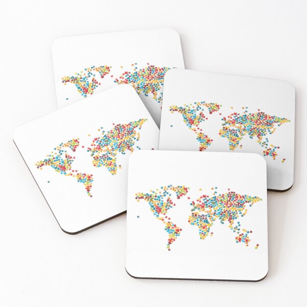 Item preview, Colorful Puzzle World Map – Unity in Pieces designed and sold by by-azul.