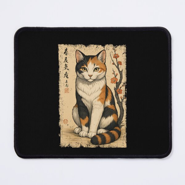 Item preview, Vintage Cat Japanese Kanji Cherry Blossom Japan Mom Dad Kids designed and sold by rafaeltto.