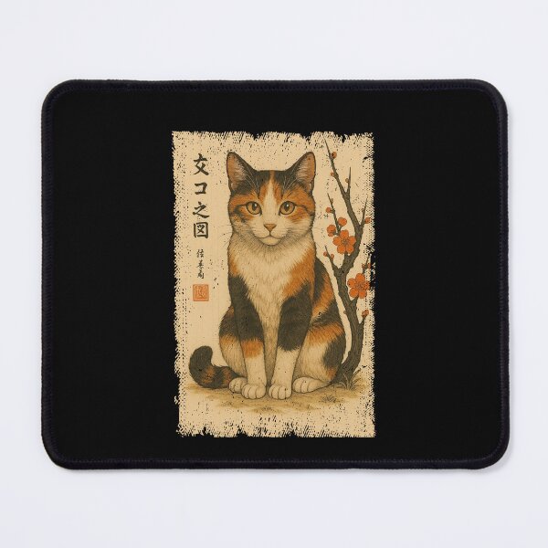 Item preview, Vintage Cat Japanese Kanji Cherry Blossom Japan Mom Dad Kids designed and sold by rafaeltto.