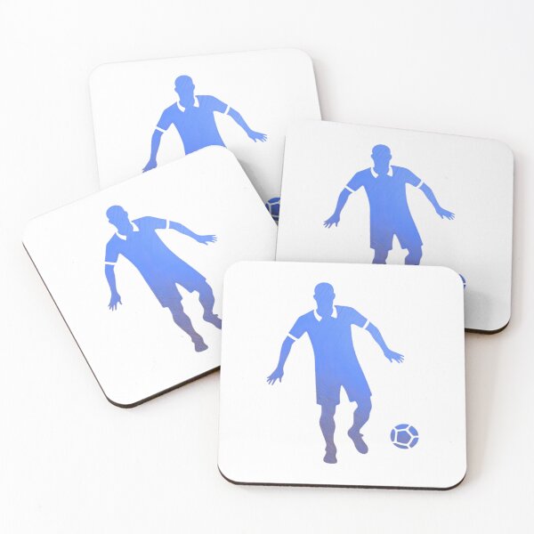 Item preview, A soccer player dribbles the football_ Blue paint designed and sold by Aariq.