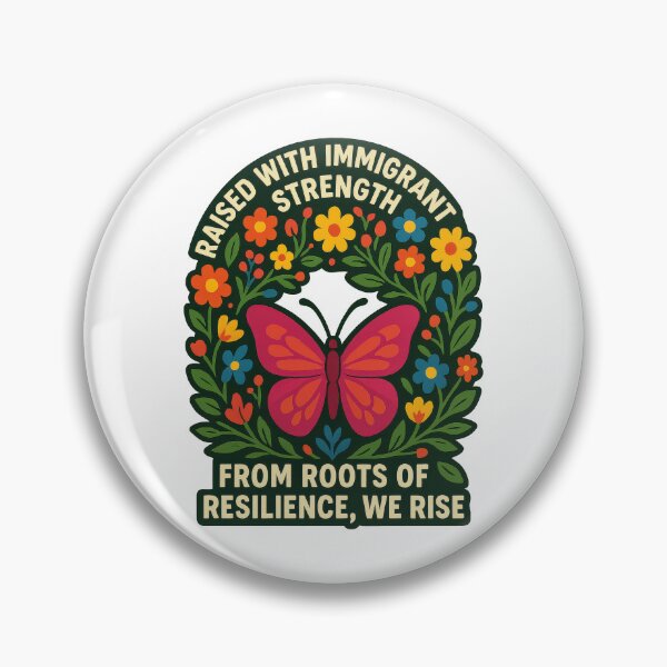 Item preview, Raised with Immigrant Strength Butterfly Sticker – Roots of Resilience Empowerment Design designed and sold by inkoutninja.