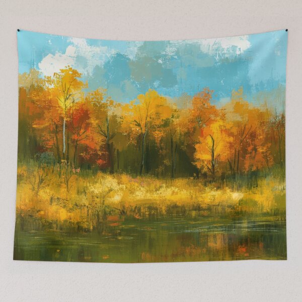 Item preview, Fall Forest Of Trees And Autumn Lake Abstract  designed and sold by DEC02.