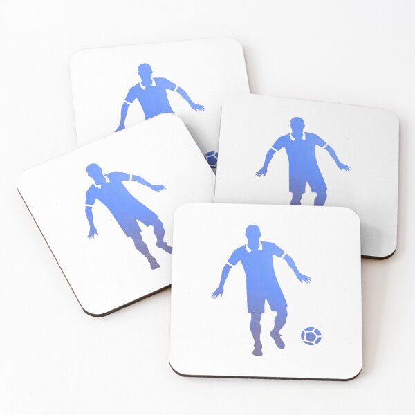 Item preview, A soccer player dribbles the football_ Blue paint designed and sold by Aariq.
