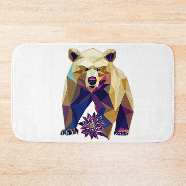 Item preview, Diamond Bear with Dark Florals for Animal and Nature Lovers designed and sold by Naturalite19.