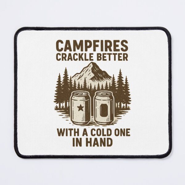 Item preview, Campfires Crackle Better With a Cold One – Rustic Camping Beer Sticker designed and sold by inkoutninja.