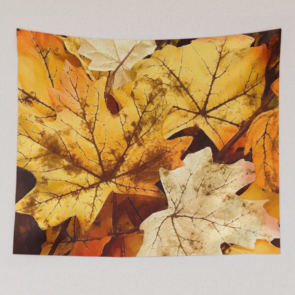 Item preview, Autumn Golden Hues and Orange Fall Leaves Art designed and sold by DEC02.
