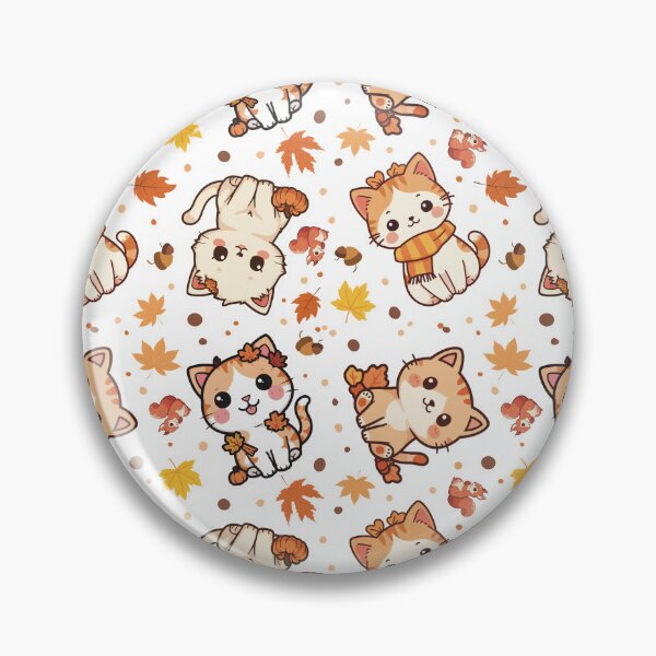 Artikelvorschau, Kawaii Cozy Fall Cat Pattern – Süßes Herbstkätzchen-Design entworfen und verkauft von Mysticgroovegoods.