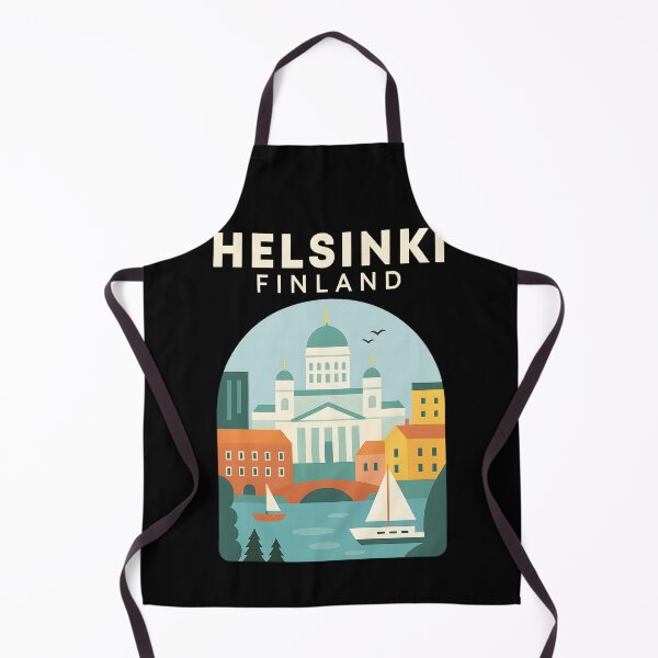 Item preview, Vintage Helsinki Finland Travel Poster T-Shirt Retro Scandinavian Architecture designed and sold by DrawHandArt.