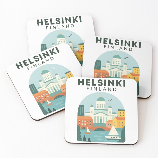 Item preview, Vintage Helsinki Finland Travel Poster T-Shirt Retro Scandinavian Architecture designed and sold by DrawHandArt.