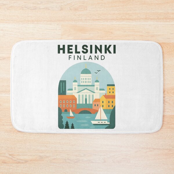 Item preview, Vintage Helsinki Finland Travel Poster T-Shirt Retro Scandinavian Architecture designed and sold by DrawHandArt.