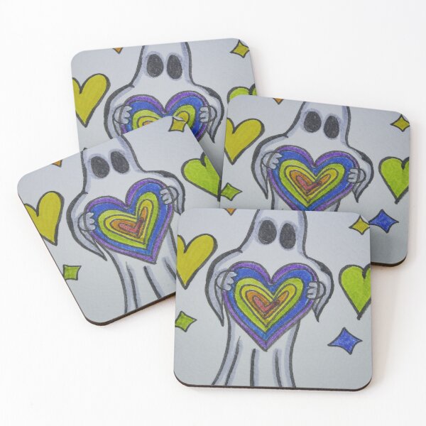 Item preview, Ghosty: rainbow colored hearts  designed and sold by HQFanatic92.