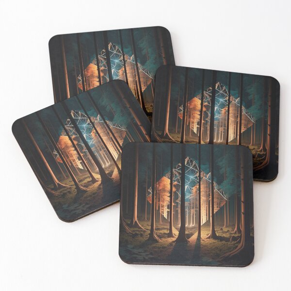 Item preview, Crystal Portal – Surreal Geometric Forest Artwork designed and sold by The-Chic-Geek-.