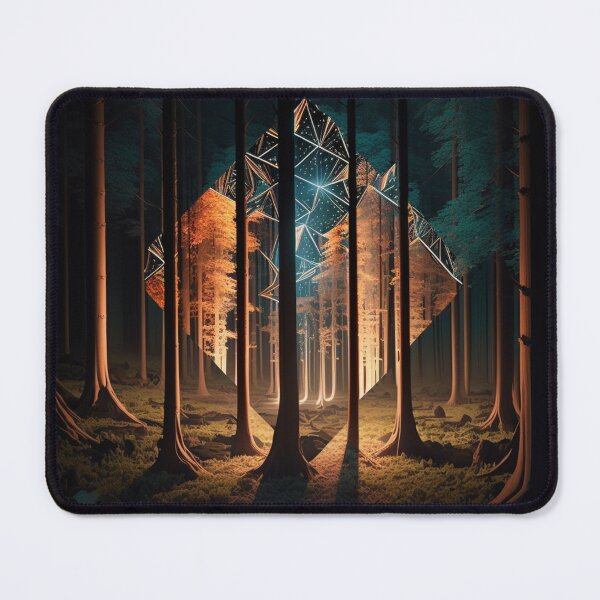 Item preview, Crystal Portal – Surreal Geometric Forest Artwork designed and sold by The-Chic-Geek-.